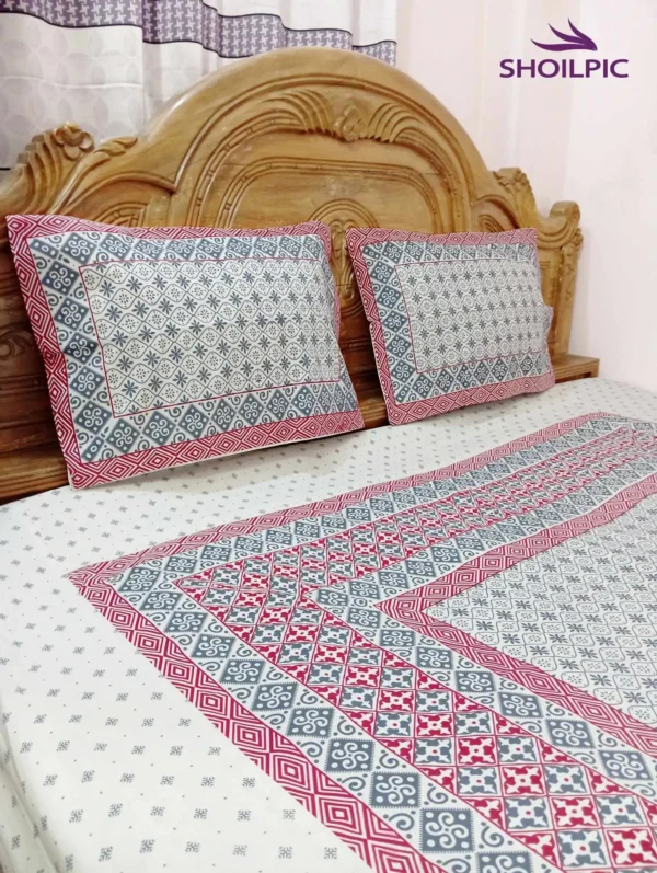 Premium Block Print Bed Sheet (King Size) - Image 3